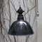 Black Enamel & Bakelite Industrial Ceiling Lamp, 1950s 5