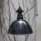 Black Enamel & Bakelite Industrial Ceiling Lamp, 1950s, Image 5