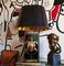 Lacquer & Bronze Table Lamp, 1970s 1