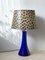 Mid-Century Blue Glass Table Lamp from Lindshammar, 1960s 1