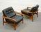 Teak and Leather Armchair, 1960s, Image 15