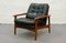 Teak and Leather Armchair, 1960s, Image 1