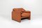 Club chair Maralunga in pelle color cognac di Vico Magistretti per Cassina, 1974, set di 2, Immagine 5