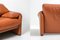 Cognac Leather Maralunga Club Chairs by Vico Magistretti for Cassina, 1974, Set of 2 12