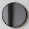 Großer runder schwarz getönter Orbis Spiegel mit schwarzem Rahmen von Alguacil & Perkoff 1