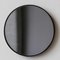 Kleiner runder schwarz getönter Orbis Spiegel mit schwarzem Rahmen von Alguacil & Perkoff 1
