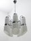 Mid-Century Italian Murano Glass & Steel Incamiciato Chandelier, 1960s 2