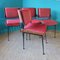Red Dining Chairs by Alain Richard, 1960s, Set of 4 2