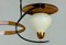 Mid-Century Copper & Glass Double Ceiling Lamp, 1960s, Image 2