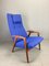 Blauer Vintage Sessel, 1960er 5