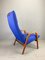 Blauer Vintage Sessel, 1960er 3