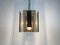 Vintage Italian Glass and Chrome Ceiling Lamp from Veca, 1970s 2