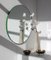 Mittelgroßer runder Orbis Spiegel mit getöntem Glas & grünem Rahmen von Alguacil & Perkoff 2