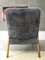 Fauteuil Vintage en Peau de Mouton Gris 12