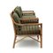 Rattan and Green Fabric Living Room Set, 1970s 5