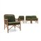 Rattan and Green Fabric Living Room Set, 1970s 2