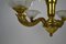 Lámpara de araña Art Déco de bronce y latón, años 40, Imagen 12