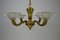 Art Deco Bronze and Brass Chandelier, 1940s, Image 4