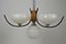Lámpara de araña francesa Art Déco de madera y cromo, años 40, Imagen 4