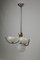 Lámpara de araña francesa Art Déco de madera y cromo, años 40, Imagen 3