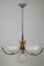 Lámpara de araña francesa Art Déco de madera y cromo, años 40, Imagen 1
