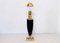 Brass and Leather Table Lamp from Le Dauphin France, 1950s, Image 1