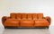 Leather and Wood Sofa Set, 1970s 5