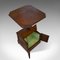 Antique English Walnut Coal Box Table 6