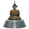 Vintage Enamel and Cast Iron Train Station Pendant Lamp, 1950s 1