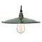 Vintage Industrial Dark Green Enamel Pendant Lamp, 1950s, Image 1