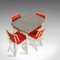 Tavolo da pranzo in acciaio rosso con sedie, Francia, anni '50, set di 5, Immagine 2