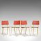 French Red Steel Dining Table & Chairs Set, 1950s, Set of 5, Image 7