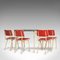 French Red Steel Dining Table & Chairs Set, 1950s, Set of 5 9