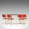 Juego de mesa de comedor y sillas francesas de acero rojo, años 50. Juego de 5, Imagen 9