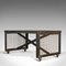 Vintage English Steel and Oak Coffee Table, Image 1