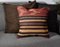 Burnt Orange and Black Wool Striped Kilim Pillow Cover by Zencef Contemporary, Image 2