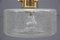 Lámpara colgante de latón y cristal de Murano, años 70, Imagen 6