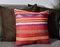 Pink and Purple Wool Striped Kilim Cushion Cover by Zencef Contemporary 1