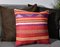 Pink and Purple Wool Striped Kilim Cushion Cover by Zencef Contemporary, Image 1