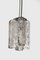 Lámpara colgante de vidrio y metal cromado de JT Kalmar, años 60, Imagen 4