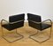 Tubular Steel and Black Leather Brno Chairs by Mies van der Rohe for Knoll, 1980s, Set of 2 5