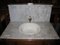 Vintage Wood and Marble Vanity Cabinet with Wash Basin 2