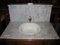 Vintage Wood and Marble Vanity Cabinet with Wash Basin, Image 2