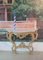 Antique Wood and White Marble Console Table 1