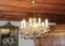 Vintage Crystal, Glass, and Brass Chandelier, 1940s, Image 1