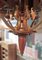 Vintage Brass and Wood Ceiling Lamp, 1940s, Image 2