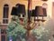 Vintage Deckenlampe aus Messing & Holz, 1940er 6