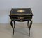 Antique Blackened Pear Wood Veneer and Brass Side Table by Jean-Pierre Tahan 1