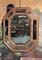 Specchio ottagonale antico in ottone goffrato, Immagine 1
