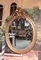 Espejo antiguo oval con marco de madera dorado, Imagen 4